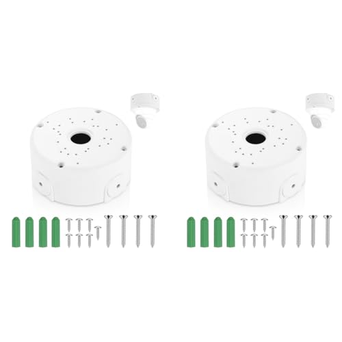 ZORBES® Waterproof Bullet Security Camera Mount Bracket with Metal Enclosure White ABS Junction Box Hides Cables for Outdoor CCTV Easy Install Fits IP POE Cams 3.94x1.89 In 2PCS ZORBES® Waterproof Bullet Security Camera Mount Bracket with Metal Enclosure White ABS Junction Box Hides Cables for Outdoor CCTV Easy Install Fits IP POE Cams 3.94x1.89 In 2PCS